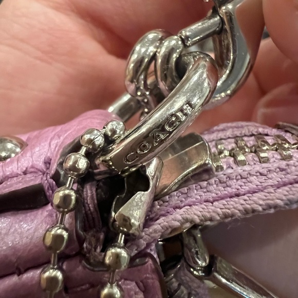 Coach Pebble Leather Carrie Pink Metallic Crossbody Bag - Picture 10 of 16